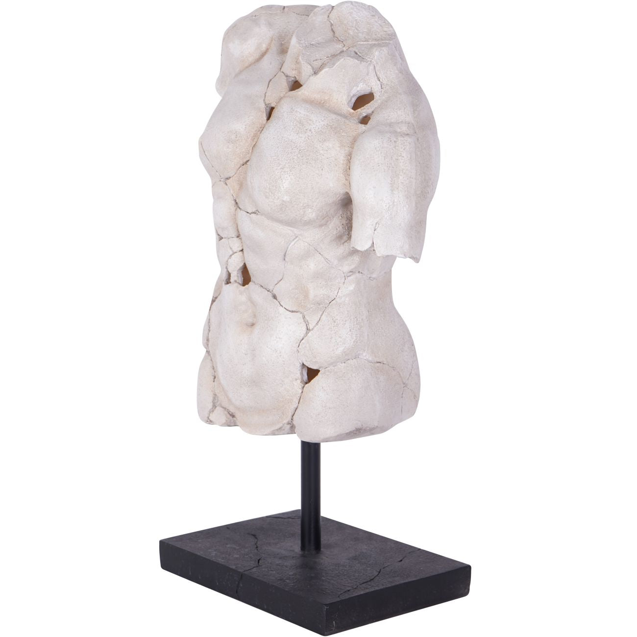 Male Torso on Stand White Sculpture Large